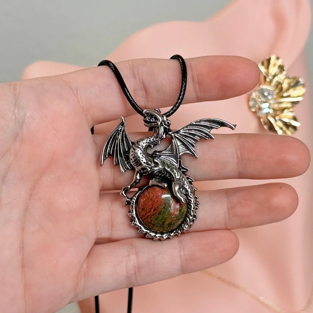 Silver Dragon Pendant Necklace For Men & Women. - Picture 4 of 5